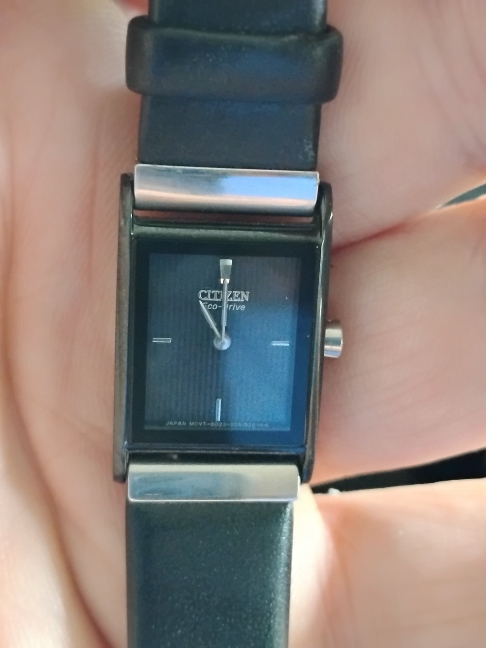 Citizen Blue Dial Rectangular Women's Watch with Black Strap